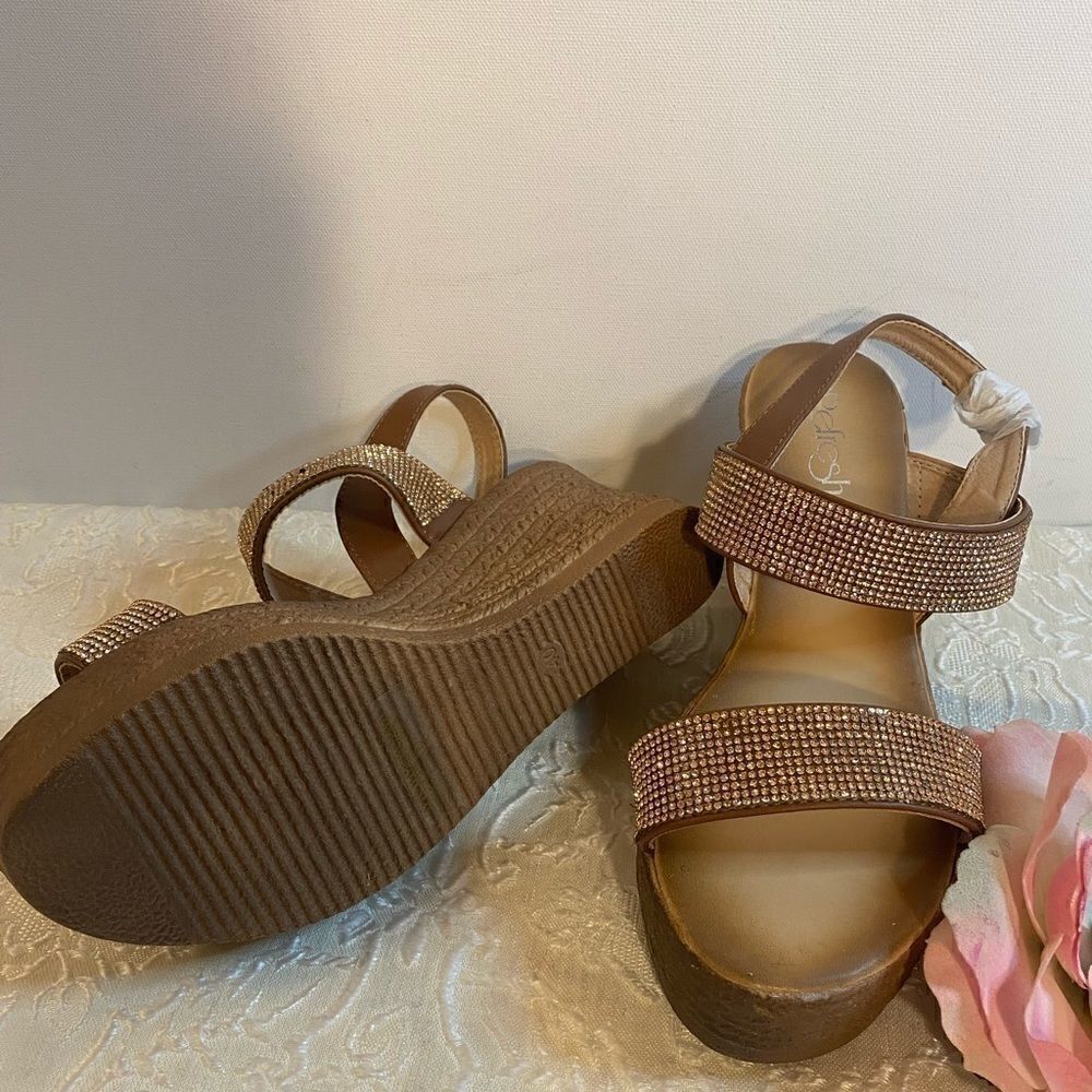 💥Refresh Rhinestone Embellished Wedge Sandals - Picture 9 of 12